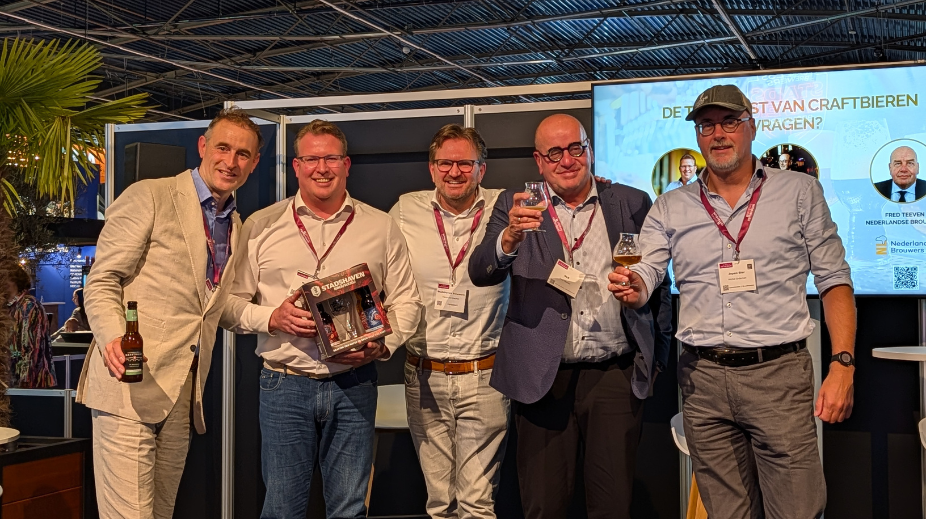 Tijdens Gastvrij Rotterdam gingen Fred Teeven, Michel Ordeman, Patrick Smits en Harm van Deuren in debat over de toekomst van bier. 